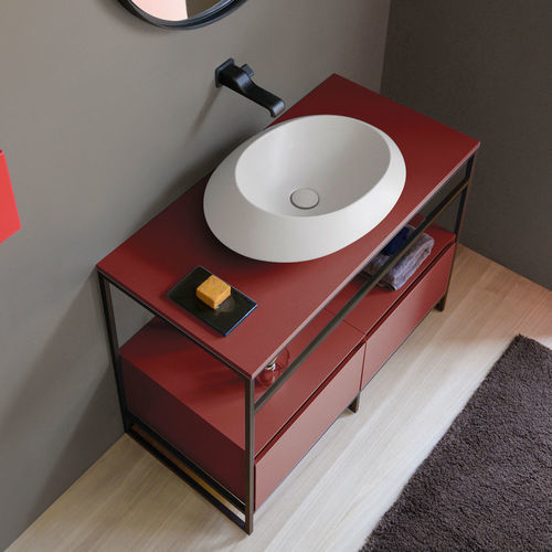 Freistehender Waschtisch-Unterschrank - DENVER - FLAMINIA - Holz / modern / ohne Tür