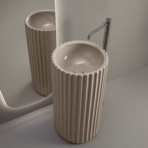 Bodenstehendes Waschbecken - MONOSETTECENTO SE44C - FLAMINIA - Keramik / Hochglanz / Mattfinish