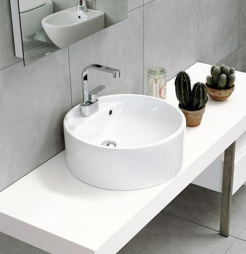 Aufsatzwaschbecken - TWIN SET 52 - FLAMINIA - Keramik / Hochglanz / rund