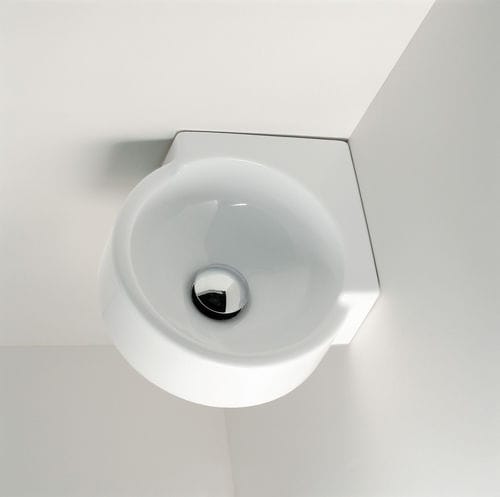 Wand-Waschbecken - MINI TWIN - FLAMINIA - Keramik / Hochglanz / für Eckeinbau