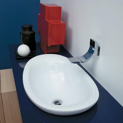 Einbauwaschbecken - IO 75 - FLAMINIA - Keramik / Hochglanz / oval