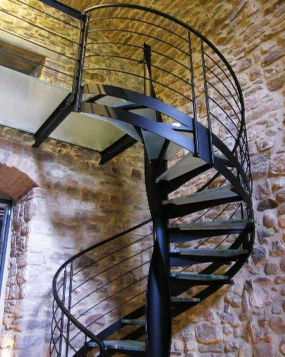 Wendeltreppe - EC17 - La Maestria - Glasstufen / mit Metallstruktur / modern