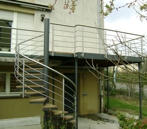 Balkon mit Stangen - La Maestria - Holz / Stahl / galvanisiertem Stahl