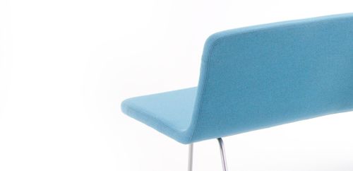 Moderne Polsterbank - BREAK - LK Hjelle - Gestell aus Metall / mit Rückenlehne / blau