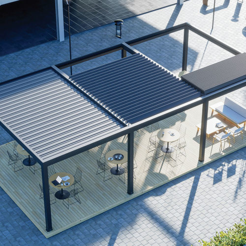 Selbsttragende Pergola - SKYMAX - PERGOLA AS - Aluminium / Edelstahl / Faltdach