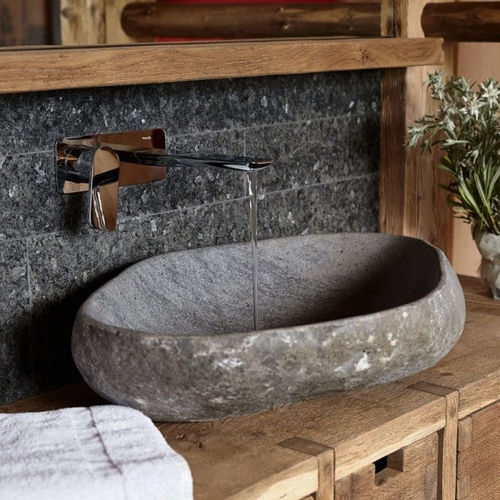 Aufsatzwaschbecken - BATU KALI - Lux4home™ - Stein / organisch / ohne Öffnung