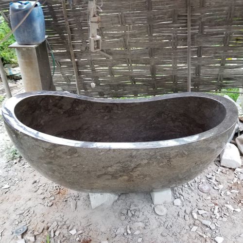 Ovale Badewanne - PRAESENTI - Lux4home™ - freistehend / für Wohnungen / Marmor