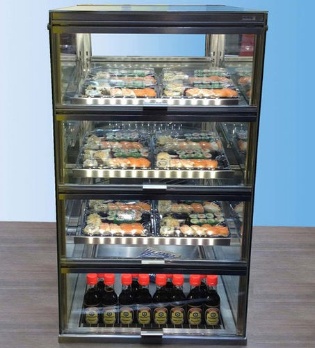 Verkaufskühlvitrine - SUSHI TOWER - AKE Ausseer Kälte- u. Edelstahltechnik GmbH  - für Einzelhandel / für Restaurants / mit Licht