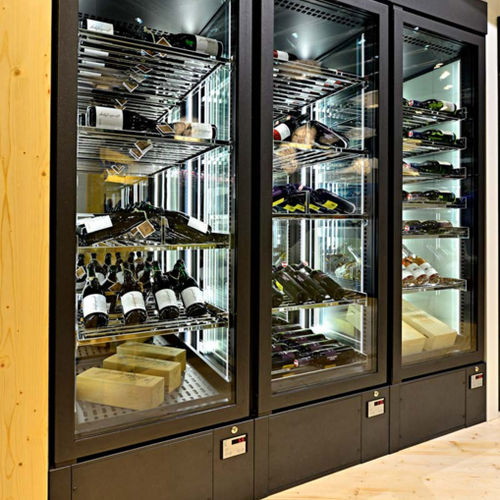 Weinkühlschrank für professionellen Einsatz - WKS MODUL - AKE Ausseer Kälte- u. Edelstahltechnik GmbH  - Einbau / Metall / verglast