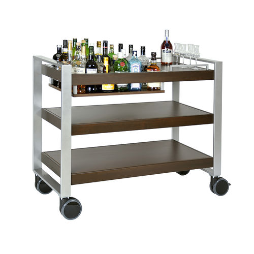 Getränkewagen - SENSO BAR L - CADDIE HOTEL - für Hotels / aus lackiertem Stahl / gestrichenes Holz