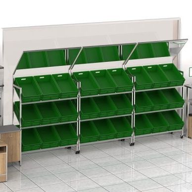Regalsystem für Einzelhandel - VENERE - Bizzarri SRL  - für Obst und Gemüse / vertikal / Metall