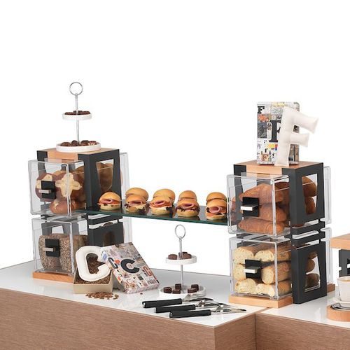 Präsentierregal für Brot - AMC50-01-BK - GARIBALDI Garibaldis N. Sons Co.  - Tisch / Glas / Acryl