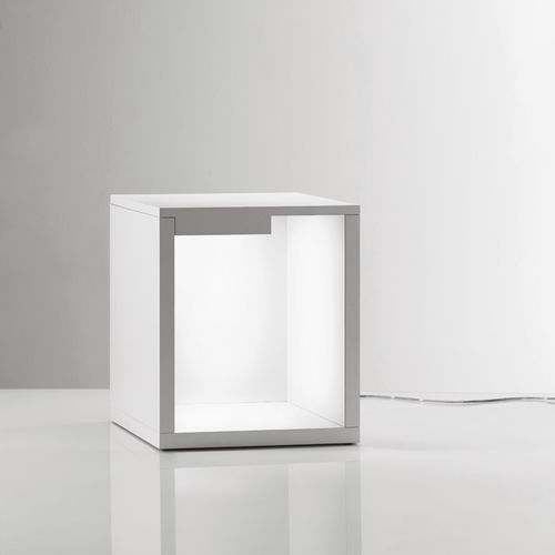 Moderner Hocker - MACROLUX SRL  - lackiertes Holz / beleuchtet / schwarz