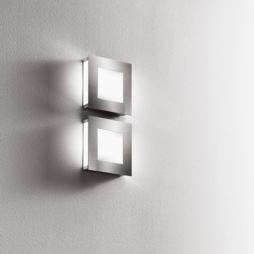 Moderne Wandleuchte - SMASH - MACROLUX SRL  - für den Innenraum / gebürsteter Edelstahl / Methacrylat
