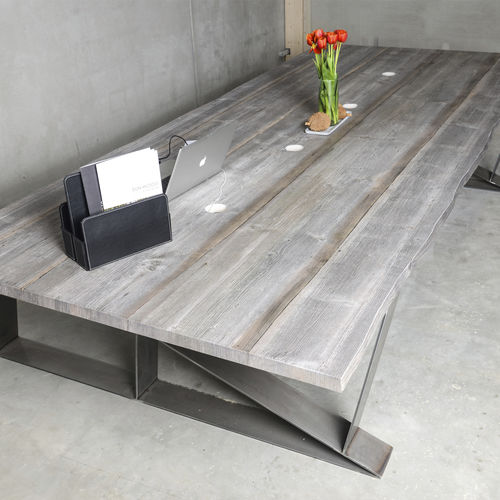Moderner Besprechungstisch - SUN WOOD KONFERENZTISCH - SILBERMINE - SUN WOOD by Stainer - Holz / Metall / rechteckig