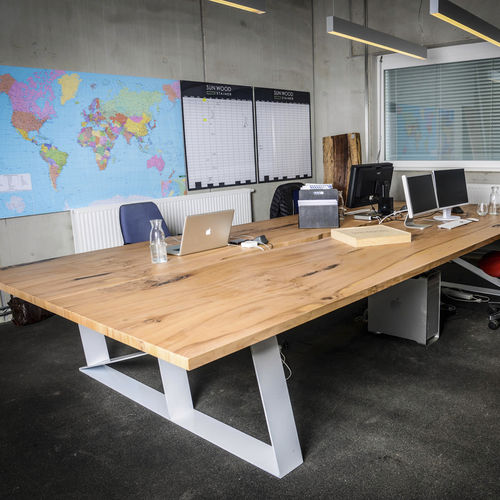 Moderner Besprechungstisch - SUN WOOD KONFERENZTISCH - ULME - SUN WOOD by Stainer - Holz / Metall / rechteckig