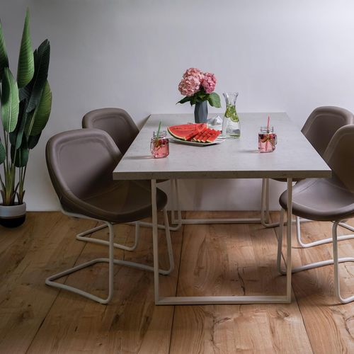 Moderner Esstisch - CONCRETE 303 - SUN WOOD by Stainer - Holz / Gestell aus Metall / rechteckig