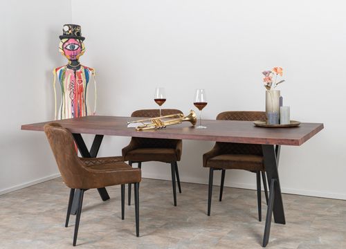 Moderner Esstisch - SUN WOOD EDELHOLZTISCH - MODELL LYCHEE 109 - SUN WOOD by Stainer - Massivholz / Gestell aus Metall / rechteckig