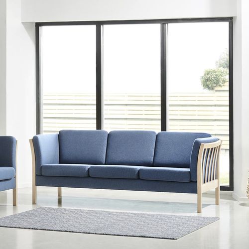 Klassisches Sofa - SANNE - stoubystouby - Stoff / Leder / grau