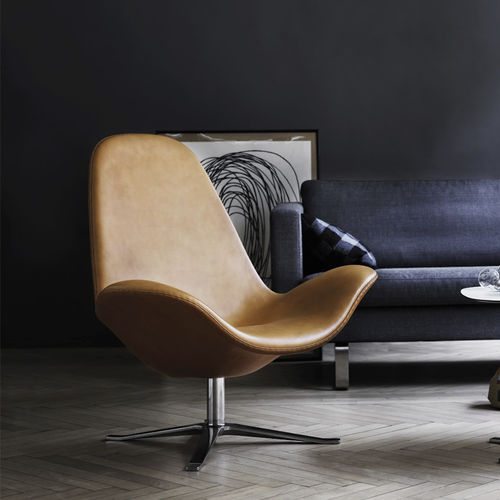 Moderner Sessel - CONCORD HIGH - stoubystouby - Leder / Stoff / Aluminium