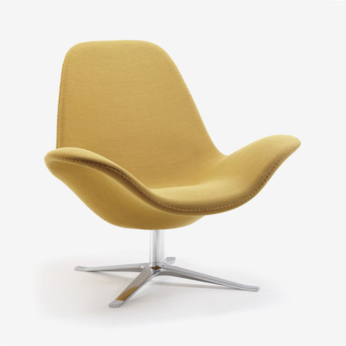Moderner Sessel - CONCORD LOW - stoubystouby - Leder / Stoff / Aluminium