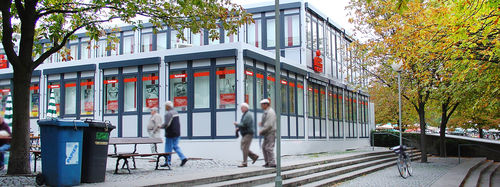 Fertigbau-Gebäude - SPARKASSE - SÄBU - Modul / Stahl / Stahlrahmen
