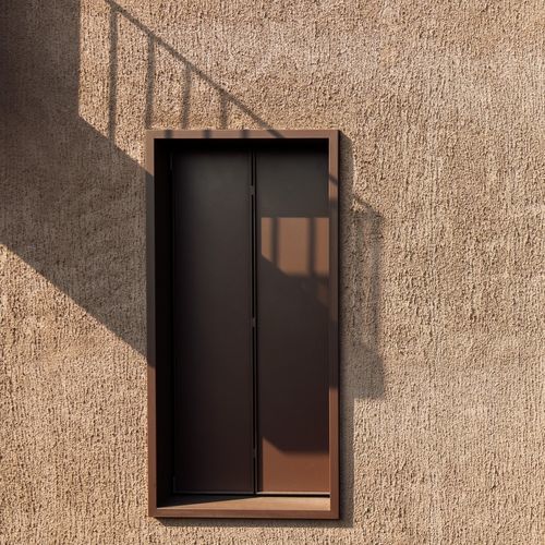 Schiebe-Fensterladen - Schenker Stores - faltbar / Aluminium / matt
