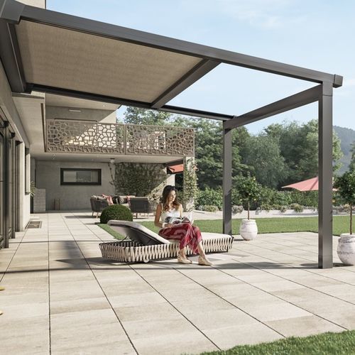 Vordach für Terrasse - ZP 7 - Schenker Stores - Aluminium / Tuch / flach