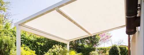 Vordach für Terrasse - ZP 7 - Schenker Stores - Aluminium / Tuch / flach