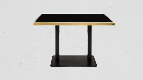 Moderner Esstisch - GERMAIN - V-LAB - Glas / Eisen / Gestell aus rostfreiem Edelstahl