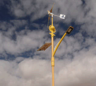 Horizontalachsen-Kleinwindkraftanlage - AEOLOS-H 500W - Aeolos - Dreiblatt / Solar / freistehender Mast