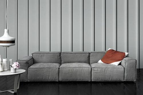 Modernes Sofa - NEW SEVENTY - Italianadivani srl - Stoff / grau / Zweisitzer