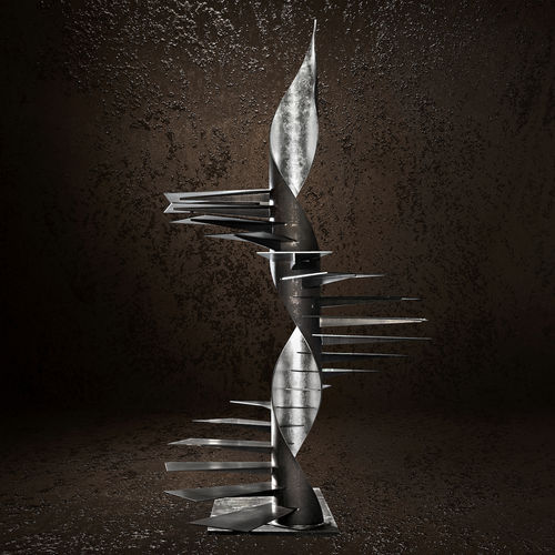 Wendeltreppe - SKULPTURA : "LEAF" SILVER - Officine Sandrini - Metallstufen / mit Metallstruktur / für Privatgebrauch