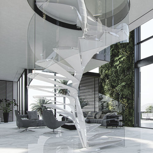 Spindeltreppe - FOLIO  - Officine Sandrini - Kohlefaser / Kohlefaser / Design