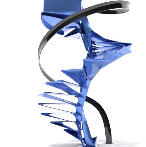 Wendeltreppe - FOLIO with handrail - Officine Sandrini - Kohlefaser / Kohlefaser / Design