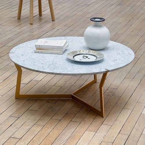 Moderner Couchtisch - STAR  - Coedition - Marmor / Gestell aus lackiertem Metall / Gestell aus Bronze