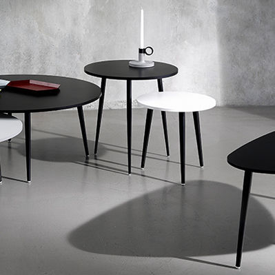 Moderner Beistelltisch - SOHO - Coedition - MDF / Gestell aus Metall / rund