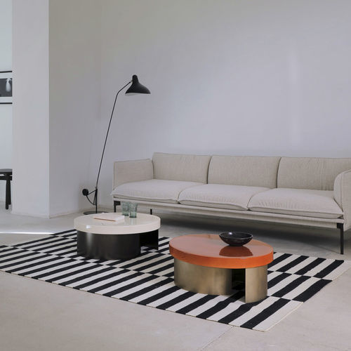 Moderner Couchtisch - NUAGE - Coedition - Keramik / Gestell aus lackiertem Metall / oval