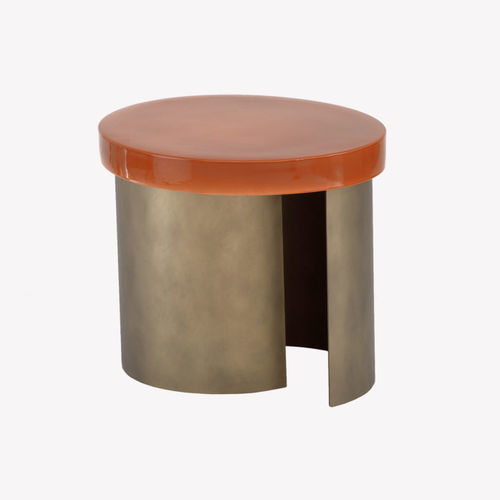 Moderner Beistelltisch - NUAGE - Coedition - Keramik / Gestell aus lackiertem Metall / oval