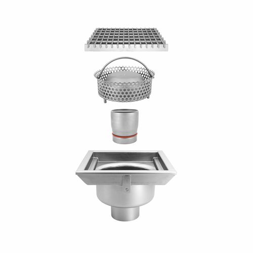 Edelstahl-Bodenablauf - TOTAL HYGIENIC DIS. 0510 - Inoxsystem S.r.l. - für Küche / für Industrieanwendung / Gitter
