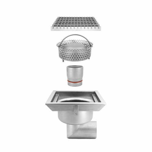 Edelstahl-Bodenablauf - TOTAL HYGIENIC DIS. 0410 - Inoxsystem S.r.l. - für Küche / für Industrieanwendung / Gitter