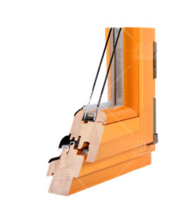 Holzfenster - OPTIMA 68 SOFTLINE - VIDOK - Flügel / mit Doppelverglasung