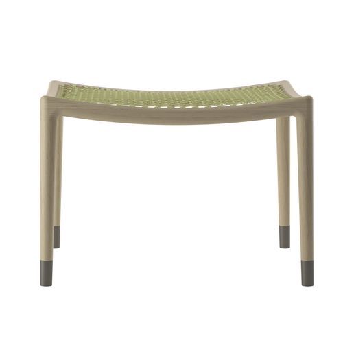 Moderner Hocker - SIGA  - DIMENSIONE CHI WING LO - Leder / Kordel / Gestell aus Holz