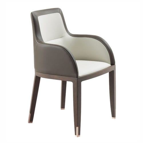 Moderner Besuchersessel - DEKA  - DIMENSIONE CHI WING LO - Stoff / Leder / Natureiche