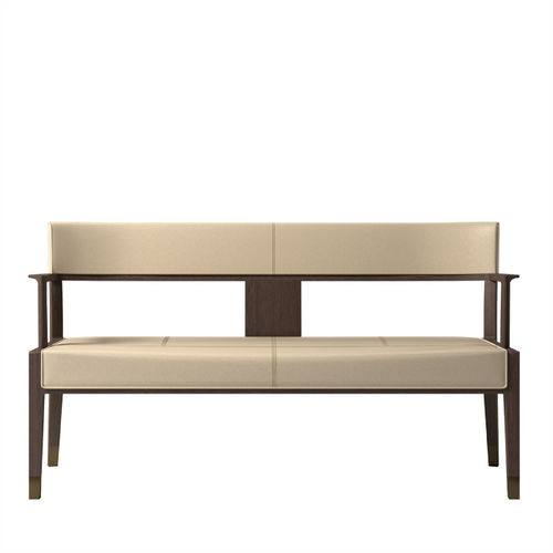 Moderne Polsterbank - MERA  - DIMENSIONE CHI WING LO - Stoff / Leder / Gestell aus Eiche