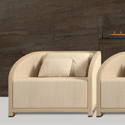 Moderner Sessel - NETA - DIMENSIONE CHI WING LO - Stoff / Leder / Natureiche