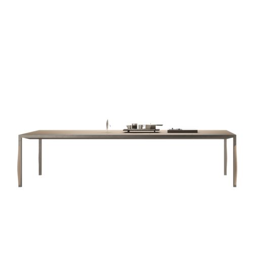 Moderner Tisch - FAYI  - DIMENSIONE CHI WING LO - Holz / Gestell aus Metall / Gestell aus Leder