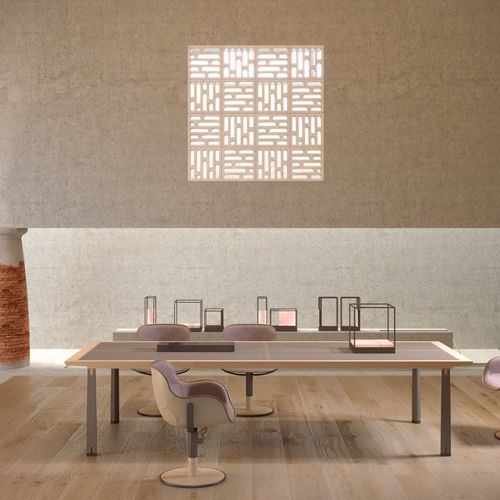 Moderner Tisch - VASI - DIMENSIONE CHI WING LO - Natureiche / Sucupira / Leder