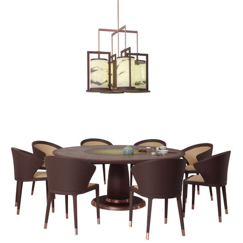 Moderner Tisch - ISTO - DIMENSIONE CHI WING LO - Holzfurnier / Sucupira / Naturstein