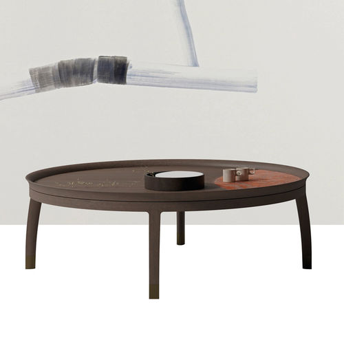 Moderner Couchtisch - NOTA - DIMENSIONE CHI WING LO - Natureiche / Sucupira / Stein
